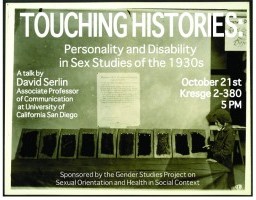 Poster for "Touching Histories" by David Serlin