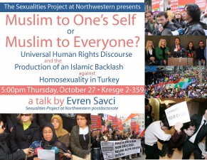Poster for "Muslim to One's Self or Muslim to Everyone?" by Evren Savci
