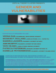 Poster for "Gender Vulnerabilities." April 16-17, 2015.